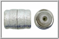 Magnetverschl�sse, Endkappen, geb�rstet, rhodiniert, 26x20 mm, 1 Paar
